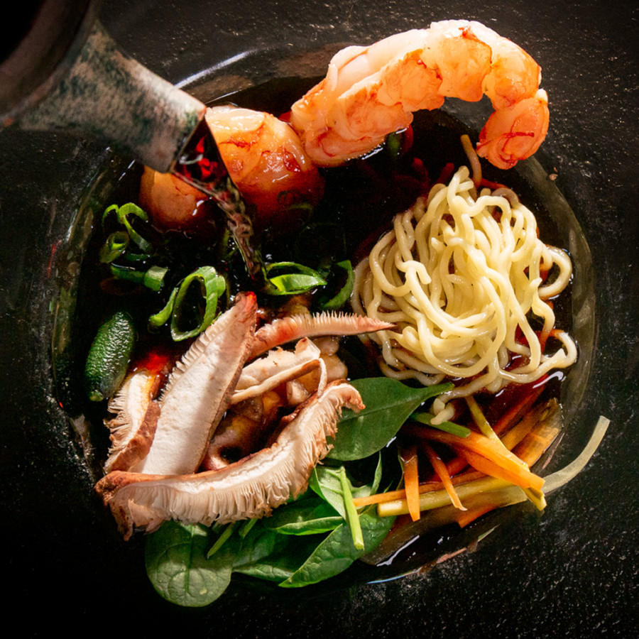 Рамен с червени аржентински скариди